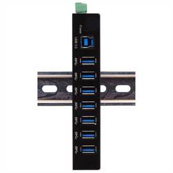 Exsys EXSYS - EX EX-11237HMS-2 - USB 3.0 Industrie-Hub 15 kV ESD Tisch Wand USB Hub černá