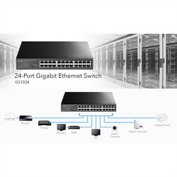 cudy GS1024 Cudy GS1024 switch di rete Gigabit Ethernet (10/100/1000) Nero síťový switch