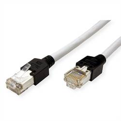 Secomp 21.08.9000 RJ45 síťové kabely, propojovací kabely CAT 5e SF/UTP 0.50 m šedá dvoužilový stíněný, samozhášecí 1 ks