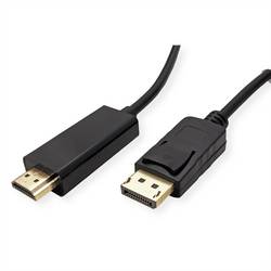 Secomp DisplayPort kabel Konektor DisplayPort, Zástrčka HDMI-A 5.00 m černá S3678 stíněný Kabel DisplayPort