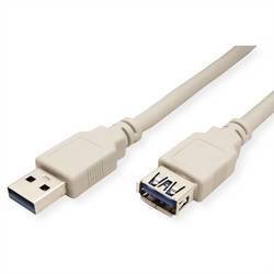 Secomp USB kabel USB 3.2 Gen1 USB-A zástrčka, USB-A zásuvka 0.8 m bílá stíněný S3011