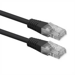 Roline 21.51.1525 RJ45 síťové kabely, propojovací kabely CAT 6 U/UTP 0.50 m černá nestíněný 1 ks