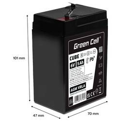 Green Cell GC-AGM6V5AH-J olověný akumulátor olověný se skelným rounem 5 Ah 6 V 1 ks