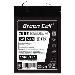 Green Cell GC-AGM6V5AH-J olověný akumulátor olověný se skelným rounem 5 Ah 6 V 1 ks