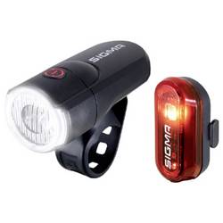 Sigma sada světel na kolo Aura 30 Set w/ Curve LED na baterii černá