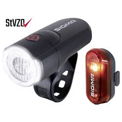 Sigma sada světel na kolo Aura 30 Set w/ Curve LED na baterii černá
