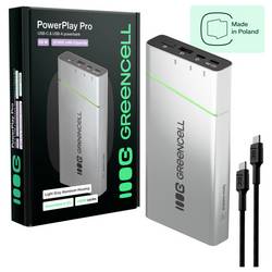 Green Cell GC- PBPLGC20P powerbanka Li-Ion, 26800 mAh, Quick Charge, Dodávka energie, USB-C®, černá, Možnost současného nabíjení a vybíjení, Indikátor stavu