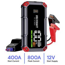 VOLTCRAFT Pomocné startovací zařízení VC-JS-800A, VC-18218600, max. startovací proud 400 A, 1x výstup 12 V, 2x USB konektor, nabíjecí a udržovací stanice,