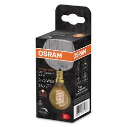 OSRAM HOMELIGHTING 4058075761438 LED Energetická třída (EEK2021) G (A - G) E14 klasická žárovka 3.4 W = 25 W teplá bílá (Ø x v) 45 mm x 45 mm stmívatelná 1 ks