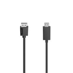 Hama HDMI kabelový adaptér Konektor DisplayPort, Zástrčka HDMI-A 1.5 m černá 00205144 Slimline,, 4K UHD HDMI kabel