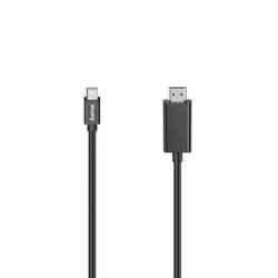 Hama HDMI kabelový adaptér Mini DisplayPort konektory, Zástrčka HDMI-A 1.5 m černá 00200711 S průchodkou chránící proti zlomení, flexibilní provedení,