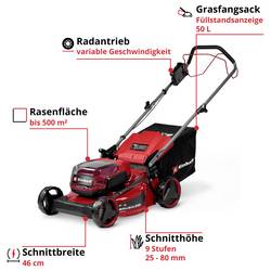 Einhell GC-CM 36/46 S Li BL (2x4,0Ah) akumulátor Akumulátorová sekačka + 2. akumulátor, vč. nabíječky 18 V šířka sekání 46 cm