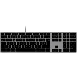 Matias FK318CB-DE Aluminum Wired Keyboard for Mac USB klávesnice německá, QWERTZ, Macintosh Space Grau