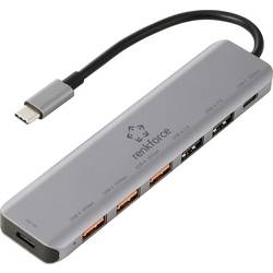 Renkforce RF-7465828 USB Hub 6 + 1 port USB-C™ (USB 3.2 Gen 2) USB 3.0 10 GBit/s Pro použití v interiérech šedá RF-USBCH-450 RF-USBCH-450 USB-C® 6-in-1 Hub
