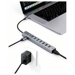 Renkforce RF-7465830 USB Hub 10 + 1 port USB-C® USB 3.0 5 GBit/s Pro použití v interiérech šedá RF-USBCH-500 USB-C® 10-in-1 Hub