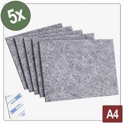 Quadrios 26SA119 Filcová podložka samolepicí, kulatá šedá (d x š x v) 279 x 210 x 4 mm 5 ks Piece
