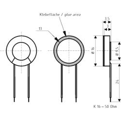 Visaton K 16 - 50 Ohm 0.63 palec 1.6 cm mini reproduktor 0.5 W 50 Ω