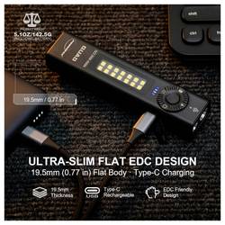 Powertac 815698016222 COB LED, laser, LED, UV LED kapesní svítilna zelený laser, s klipem na opasek, s režimem stroboskopu, s USB rozhraním, s UV světlem