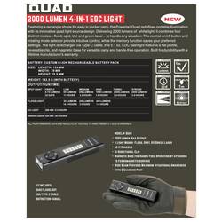 Powertac 815698016222 COB LED, laser, LED, UV LED kapesní svítilna zelený laser, s klipem na opasek, s režimem stroboskopu, s USB rozhraním, s UV světlem