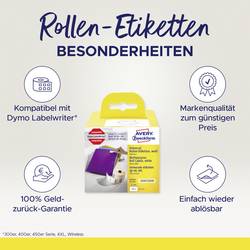 Avery-Zweckform etikety v roli kompatibilní náhradní DYMO, Seiko 11354, S0722540 57 x 32 mm papír bílá 500 ks přemístitelné univerzální etikety ASS0722540