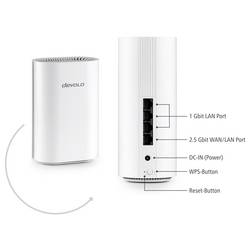 Devolo WiFi 7 Repeater Mesh BE6500, 07305, Wi-Fi, LAN, 6.5 GBit/s, meshový, Wi-Fi 7, Podpora aplikace