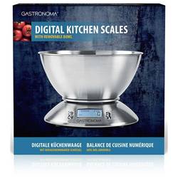 Gastronoma 18310021 digitální kuchyňská váha digitální digitální, s odměrnou mísou Max. váživost=5 kg stříbrná 215 x 215 x 314