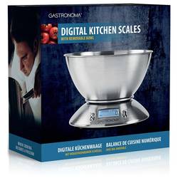 Gastronoma 18310021 digitální kuchyňská váha digitální digitální, s odměrnou mísou Max. váživost=5 kg stříbrná 215 x 215 x 314