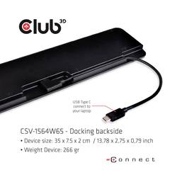club3D USB-C® dokovací stanice ChargingDock USB-C Vhodné pro značky (dokovací stanice pro notebook): Club 3D integrovaná čtečka karet, napájení USB-C®