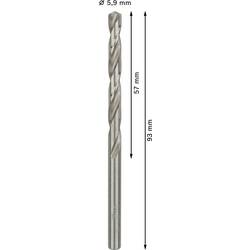 Bosch Accessories 2608585496 HSS kovový spirálový vrták 5.9 mm Celková délka 93 mm broušený DIN 338 válcová stopka 10 ks