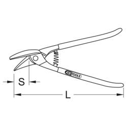 KS Tools 118.0145 Ideální nůžky, pravotočivý