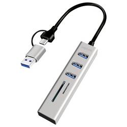 LogiLink UA0445 USB Hub 3 porty USB-A, SDHC, microSDHC USB 3.0 5 GBit/s hliník UA0445