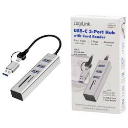 LogiLink UA0445 USB Hub 3 porty USB-A, SDHC, microSDHC USB 3.0 5 GBit/s hliník UA0445