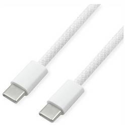 Value Kabel USB-C USB 2.0 USB-C ® zástrčka, USB-C ® zástrčka 2 m bílá flexibilní provedení, Textilní plášť 11.99.8341