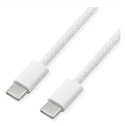Value Kabel USB-C USB 2.0 USB-C ® zástrčka, USB-C ® zástrčka 3 m bílá flexibilní provedení, Textilní plášť 11.99.8342