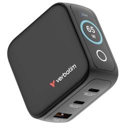 Verbatim 30238 USB nabíječka, GaN, USB-C® zástrčka, USB-A zásuvka, 65 W, QC 3.0, Power Delivery 3.0, černá