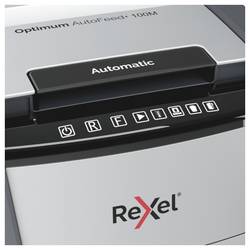 Rexel Optimum AutoFeed+ 100M skartovačka 100 listů mikrořez 2 x 15 mm P-5 34 l Křížový řez kancelářské sponky, sponky do sešívačky, kreditní karty