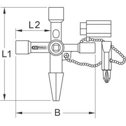 KS Tools 130.1020 Univerzální klíč ke skříňovým rozvaděčům, 61mm klíč od skříňového rozvaděče zinkový tlakový odlitek 1 ks