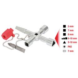 KS Tools 130.1020 Univerzální klíč ke skříňovým rozvaděčům, 61mm klíč od skříňového rozvaděče zinkový tlakový odlitek 1 ks