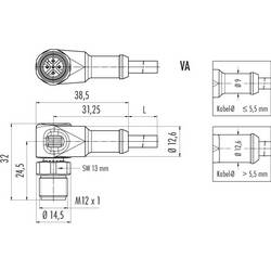 binder 77 3727 0000 50004-0200 upravený zástrčkový konektor pro senzory - aktory, 77 3727 0000 50004-0200-20, piny: 4, 2 m, 1 ks