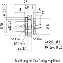 binder 86 0631 1000 00004 neupravený zástrčkový konektor pro senzory - aktory, 86 0631 1000 00004-20, piny: 4, 1 ks