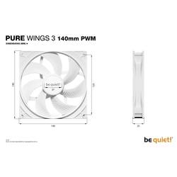 BeQuiet PURE WINGS 3 White 140mm PWM PC větrák s krytem bílá (š x v x h) 140 x 25 x 140 mm