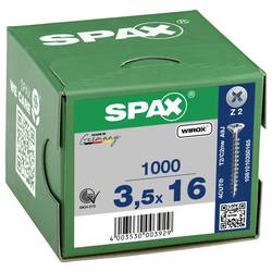SPAX 1081010350165 šroub ze zápustnou hlavou 3.5 mm 16 mm křížová drážka Pozidriv ocel galvanizováno zinkem 1000 ks