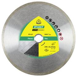 Klingspor 325372 DT 600 F Supra diamantový řezný kotouč Průměr 230 mm Ø otvoru 22.23 mm do kamene, kachle, kamnové kachle, glazované 1 ks