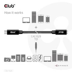 club3D Kabel USB-C USB 3.2 Gen1 USB-C ® zástrčka, USB-C ® zásuvka 1.00 m černá CAC-1531