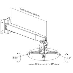Reflecta Tapa stropní držák projektoru vzd. země-strop (max.): 65 cm Vzdálenost od stěny (max.): 56 cm bílá