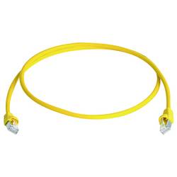 Telegärtner 100008507 RJ45 síťové kabely, propojovací kabely CAT 6A S/FTP 2.5 m žlutá samozhášecí, S průchodkou chránící proti zlomení 1 ks