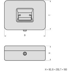 Basi 2100-0300-1300 schránka na peníze (š x v x h) 250 x 90 x 180 mm modrá
