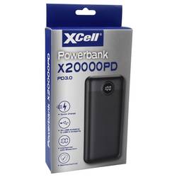 XCell powerbanka Li-Pol, 20000 mAh, Dodávka energie, QC 3.0, Quick Charge 3.0, černá, Indikátor stavu
