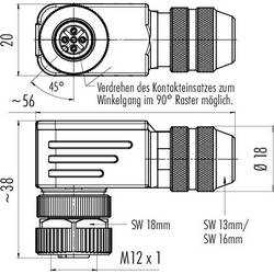 binder 99 1538 824 05 neupravený zástrčkový konektor pro senzory - aktory, 99 1538 824 05-20, piny: 5, 1 ks