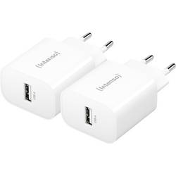 Intenso W5A white double pack Adaptér USB-C, s adaptérem pro Evropu, USB A, 5 W, bílá